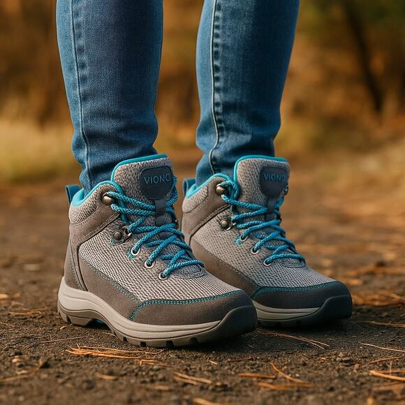 Vionic Cypress Gray Blue Orthotic Hiking Boots Women’s 6.5 Arch Support - Picture 1 of 10